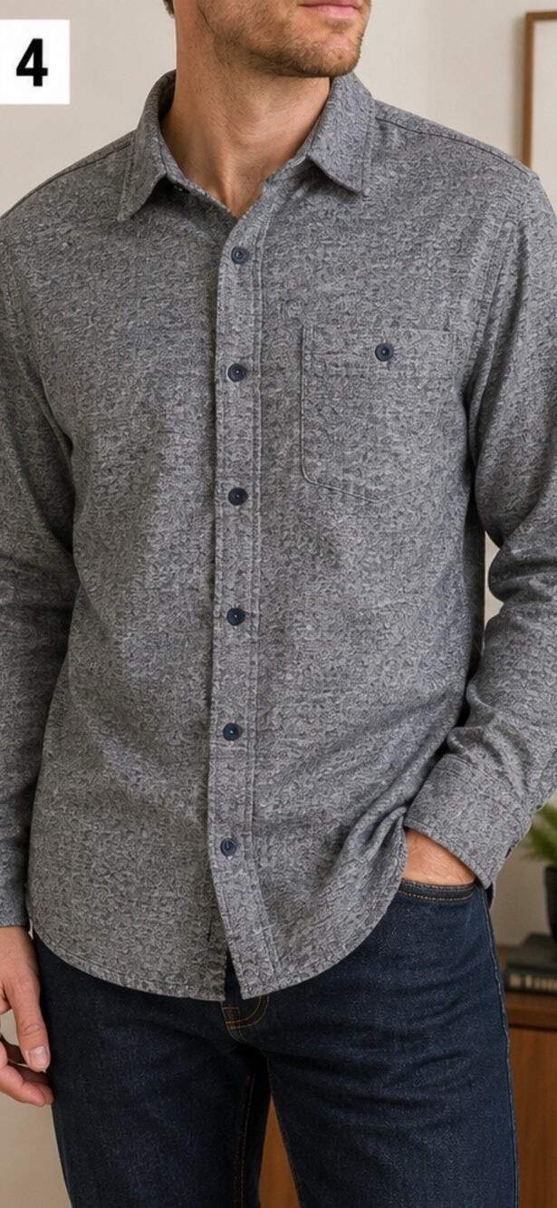 Grayers Heritage Flannels Men’s L Gray Heather Long Sleeve Button Up Shirt